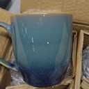 Bosmarlin Ceramic Coffee Mug Set of 4, 17 Oz, Coffee Cups with Big Handle, Microwave Safe, Unique Reactive Glaze(17 Oz, Pale Green)