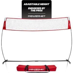 PowerNet Portable Volleyball Net for Backyard Training, Indoor Outdoor Volleyball Practice Equipment, Great for Hitting Serving Drills Small Scrimmage or 1 On 1 Game (12.5-Foot)