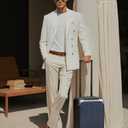 LEVEL8 Carry on Luggage Airline Approved, Hardshell Suitcases with Spinner Wheels, PC Expandable Luggage, 20 Inch, Blue