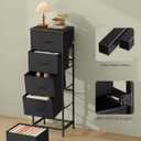 SONGMICS Dresser for Bedroom, Chest of Drawers, Steel, MDF, 5 Non-Woven Fabric Drawers, Storage Organizer Unit, Closet, Entryway, Ink Black and Ebony Black ULGS315B01S