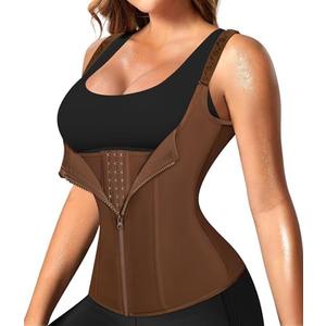 Nebility Waist Trainer for Women Corset Shapewear with Zipper Women's Waist Cincher Tank Top with Adjustable Straps 3XL