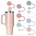 7Pcs 0.4in/ 10mm Diameter Silicone Straw Covers Cap Compatible with Stanley 20 30&40 Oz Cup, Straw Toppers for Stanley 40 Oz Tumbler with Handle, Dust-Proof Straw Caps for Water Bottle