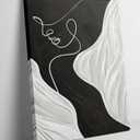 Abstract Female Line Canvas Wall Art Modern Abstract Figure Graphic Wall Decor Picture 3d Texture Black White Grey Minimalist Poster Print Painting for Living Room Bedroom Bathroom Home Decoration