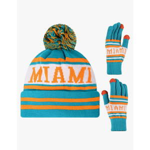 Vintage Classic Skull Cap Beanie Hat Cuffed Winter Hat Knit Comes with Warm Gloves Gifts for Men Women Fans