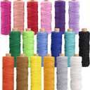 Macrame Cord 3mm x 594 Yards, 18 Rolls Natural Colored Macrame Cotton Cord Rope Kit Color Variety Macrame Jute Twine String 4 Strand Twisted for Wall Hanger Plant Hanging DIY Knitting Macrame Supplies