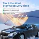 Windshield Sun Shade for Nissan Rogue 2021 2022 2023 2024 2025 2026 – Custom Fit Sun Shield with Mirror Cut‑Out, Blocks Heat & UV, Foldable with Storage Pouch - Nissan Rogue Windshield Sunshade
