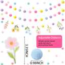Frienda 3 Pcs Wildflowers Decor Vibrant Felt Ball Garland Pom Pom Banner Carnival Themed Felt Ball Decoration for Backdrop Birthday Luau Mexican Tropical Party Christmas Decoration