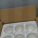 16 OZ White Stoneware Mugs Set of 6, Large Ceramic Coffee Cups with Handle, Porcelain Mugs for Latte, Milk, Tea and Juice