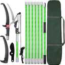 27 Feet Tree Pole Pruner Manual Branches Trimmer Tree Branch Garden Tools Loppers Hand Pole Saws Extendable Height Adjustable System for Sawing and Shearing