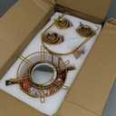 Zhehao 20 Pcs Porcelain Tea Set with Metal Holder and Spoon Adult Ceramic Tea Set European Flower Painting Teapot Cup Saucer Spoon for Women, Large Version(Noble Style)