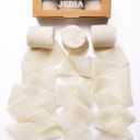 Graduation Ribbon, 3 Rolls Light Nude Handmade Fringe Chiffon Silk Ribbon for Flower Bouquet, 1 1/2 inch x 7Yd Ribbons for Gift Wrapping, Wedding, Flower Wrapping, Bouquet Wrap, DIY Crafts (3 Rolls, 1.5*21YD)