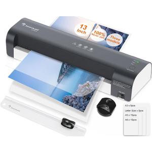 Bonsaii Laminator, 13 Inch 7-in-1 Thermal Laminator Machine with Never Jam Technology, with 40 Laminting Sheets for Home, Office, and Classroom Organization Supplies (Black)