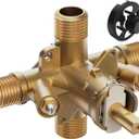 2510 Shower Valve Compatible with Moen Posi-temp Valve, Pressure Balancing Rough-In Valve, 1/2 Inch IPS Connection, Brass 4-Port for Bathtub and Shower(with Screwdriver Stops)
