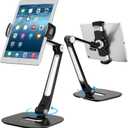 AboveTEK Tablet Stand, Multi-Angle Adjustable iPad Stand Holder, 360 Swivel Tablets Stand Aluminum Desk Mount Fits 4-11"(Diagonal) iPad/mini/Air/Pro for Business Kiosk Office  Black