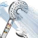 Magichome Filtered Shower Head with Handheld, High Pressure 10-Spd Detachable Chrome Showerhead with Stainless Hose, Water Softener Filter Beads for Hard Water - Remove Chlorine, Reduce Dry Itchy Skin (Silver)