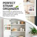 2 Pack 9.5 Large Acrylic Straw Holder for Cabinet Door with Detachable Ultra Sticky Adhesive Squares and Stickers, 2026 Reusable Straws Organizer Storage Dispenser for Kitchen Counter Cupboard