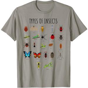 Kids Types Of Insects Bug Identification Science T-Shirt (Small)