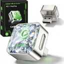 Wireless Apple CarPlay Adapter, 5.8G Quad-Core Chip No Latency, Aerospace Silicone Cooling, Zn-Alloy & Diamond Panel, Plug & Play Wired to Wireless CarPlay Adapter (Silver)