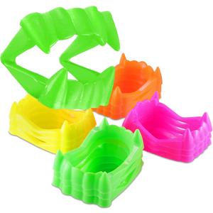 2 x Vampire Teeth Kids Size, Assorted Colors Fake Vampire Teeth for Kids, Vampire Fangs Costume, Dress-Up, Pretend Play, 12 Pack Halloween Teeth for Halloween Party Favors (Colorful)