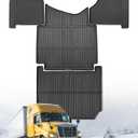 CreekT 4PCS All Weather Floor Mats for Freightliner Cascadia 2008-2017 (Only for Bucket Seat & Fuel), Also Fit 2018-2019 125 Old Body, Rubber Floor Mats Fit for Freightliner Cascadia Accessories