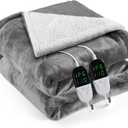 Heated Blanket Electric Queen Size 84"X90",Electric Blanket with 6 Heat Settings & 1-10 Hours Time Settings Auto-Off,Machine Washable Heating Blanket for Home and Office (Gray)