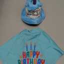 Cat Happy Birthday Cake Hat & Bandana Scarfs Set with Colorful Candles Blue, Cat Birthday Party Supplies Decorations (Small)