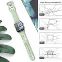 Band Compatible with iWatch Band 38/40/41mm for Women Men Sport Replacement Smartwatch Wrist Strap for iWatch Ultra2/1 SE Series 10 9 8 7 6 5 4 3 2 1 - Flower Herbs Branch