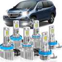 Fit for Honda 2006-2018 Pilot Light Bulbs, High/Low Beam Fog Light Bulbs Combo, 800% Brightness CSP Chips, 6000K White, Efficient Heat Dissipation, Pack of 6