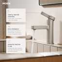 Moen Beric Chrome Modern One-Handle Single Hole Bathroom Faucet with Drain Assembly and Optional Deckplate for your Bath Sink, 84774
