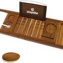 Utoplike Teak Bathtub Caddy Tray Bath Tray for Tub, Unique Bathtub Organizer with Book Tablet Wine Glass Cup Towel Holder, Adjustable, for Your Loved