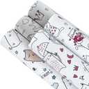 5 Pcs Cute Animals Faux Leather Sheets for Crafts 8.2x11.8 Inch Cartoon Cat Synthetic Leather Sheets for Hair Bow Making Decoration Supplies DIY Handicrafts