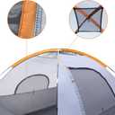 6-Person Dome Camping Tent with Easy Setup, Rainfly, Water Resistant, Ventilation, for Hiking and Backpacking, Orange and Grey, Includes Carry Bag