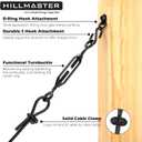 HILLMASTER Durable Anti-Sag Gate Kits for Wooden Fence, Gate Support Cable Kit in Zinc, Anti-Sagging Fence Gate Kit Steel, Wood Door Repair Kit Gate Frame Kit for Outdoor, 2 Pack, Black