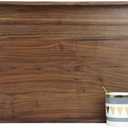 22 x 14 Inches Large Rectangle Black Walnut Wood Ottoman Tray with Handles, Serve Tea, Coffee, Classic Wooden Decorative Serving Tray