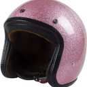 Harssidanzar Retro Motorcycle Helmet 3/4 Open Face Helmet Vintage Style for Men Women, DOT Approved CU601 M