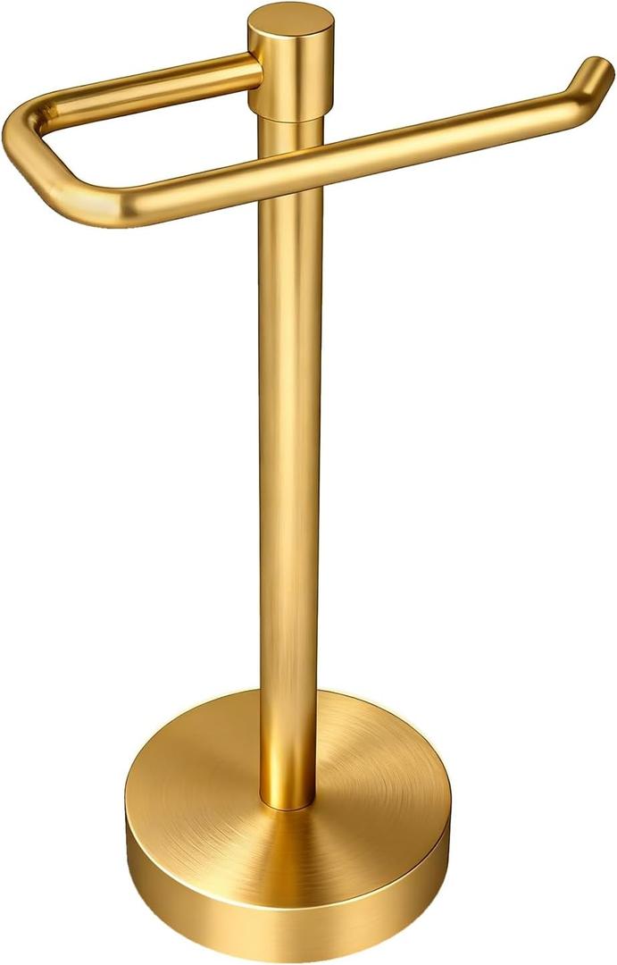 YUMORE Hand Towel Holder Stand Countertop Towel Rack Free Standing Towel Bar Hanger for Bathroom Kitchen (Pro, Gold)