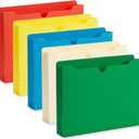 Blue Summit Supplies 2 Inch File Jackets, Expandable Folders, Heavy Duty 2 Inch Expansion Pocket File Folders Letter Size, Assorted Colors, Reinforced Straight Cut Tab,25 Pack