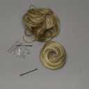 CJL HAIR 2PCs Small Cute Messy Bun Hair Piece for Thin Hair Women Mini Synthetic Curly Bun Scrunchies Updo Hairpieces Dirty Blonde