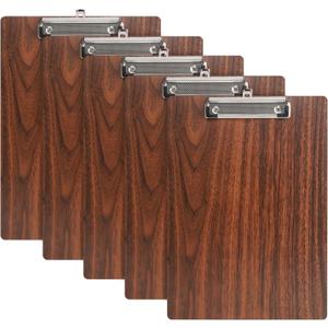 Clipboards,5 Pack Wooden Clipboard Hardboard,Standard A4 Letter Size Wood Clip Boards for Office School Business Classroom