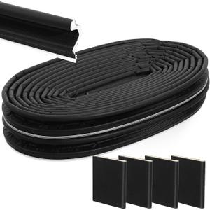Weather Stripping Door Seal: 40FT V-Shaped Door Weather Stripping Soundproof Weather Stripping Door Seal Strip with 4 Gaskets for Doors and Windows with Slot,Black