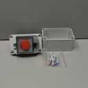 Emergency Stop Button with Cover, IP67 Waterproof Push Button Switch Box Mushroom Momentary Switch Red Push Switch Box with Transparent Visible Cover AC/DC 6A-110V/3A-240V/2.5A-380V