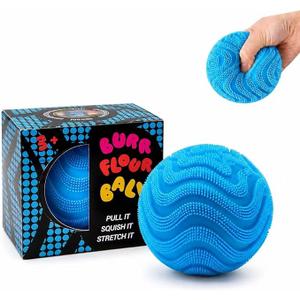 Fuzz Ball Squishy Stress Ball, Soft Fidget Squishy Fuzz Squeeze Ball, Squishy Ball Calming Tactile Grip for Focus & Relaxation (Blue)