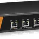 5 Port 10G Network Switch Unmanaged, Multi-Gig Ethernet Switch Desktop/Wall-Mount Plug & Play Fan Cooling, Sturdy Metal Casing