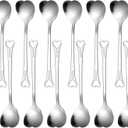 Patelai 12 Pieces Heart Shaped Spoon Stainless Steel Tea Flatware Set, 5.7 Inch Coffee Sugar Spoon Ice Cream Cake Dessert Stirring for Home, Restaurant and Valentine Present