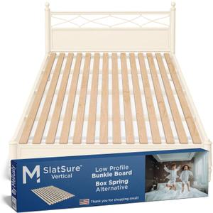 Meliusly SlatSure King Size Bunkie Board  Heavy Duty Vertical Bed Slats & Foldable Wooden Support Board for Sagging Mattress or Platform Bed Frame, Box Spring Alternative and Replacement