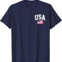 American Flag Stars Stripes 4th of July Patriotic USA Logo T-Shirt, Small