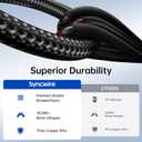 2 x SYNCWIRE USB C to USB C Cable(6ft, 2Pack), Durable Nylon USB C Charger Cable, 60W(3A) Type C Fast Charging for iPhone 15/15 Pro/15 Plus/15 Pro Max MacBook Pro Samsung Galaxy  Black