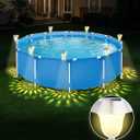 4 Pack Solar Pool Lights Pool Lights with 6 Dynamic Lighting IP68 Waterproof RGB Lights for Hot Tub Pool Garden Party