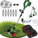 New 2026 Lightweight Cordless Weed Wacker & Electric Weed Eater, 21V 3-in-1 Brush Cutter, 2×4.0Ah Large Capacity Batteries for Garden & Lawn (Green)
