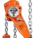 VEVOR Manual Lever Chain Hoist, 3/4 Ton 1650 lbs Capacity 10 FT Come Along, G80 Galvanized Carbon Steel with Weston Double-Pawl Brake, Auto Chain Leading & 360° Rotation Hook, for Garage Factory Dock